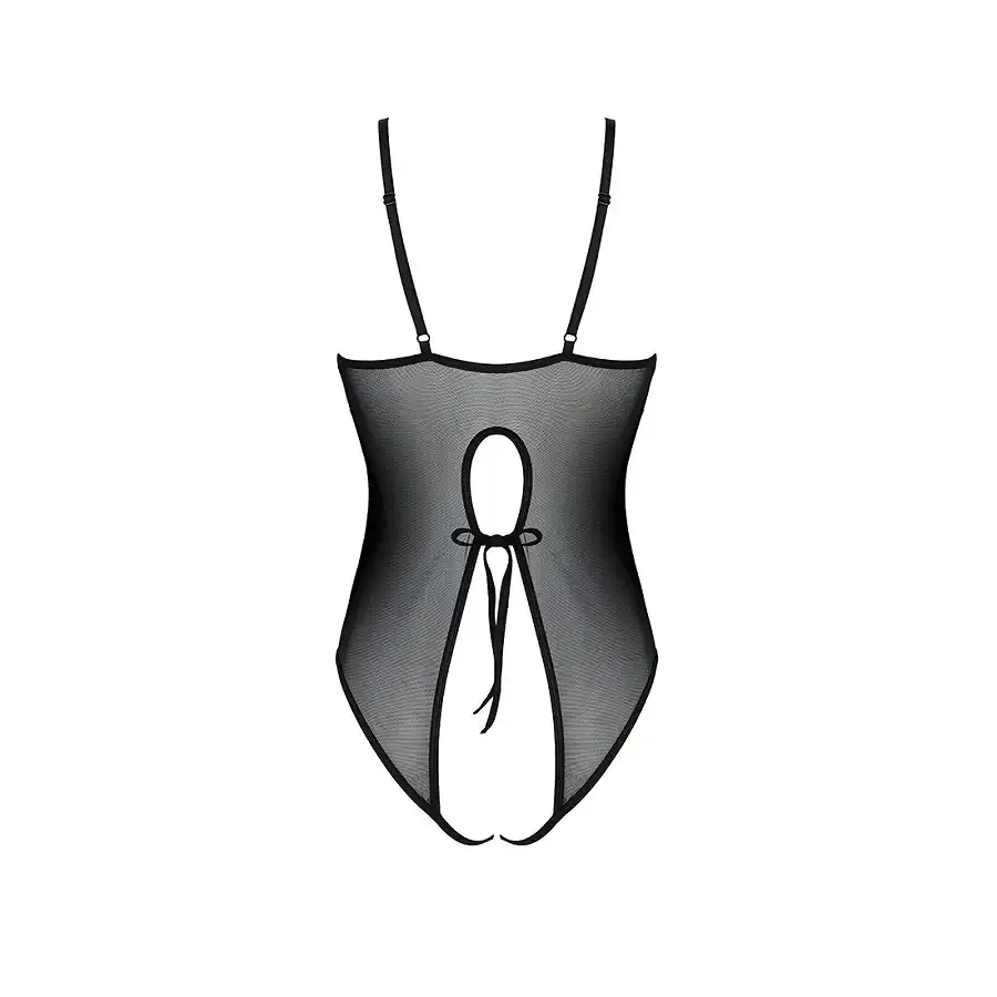 Боді з ажурним декором та відкритим кроком Passion URSULA BODY S/M, black Львов - изображение 4