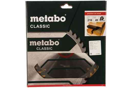 Диск пильний 216 х 30 (40Т) Metabo Precision cut Classic (628060000) Киев