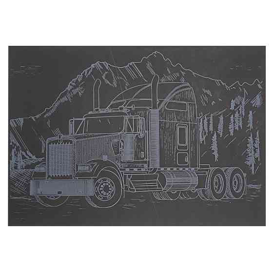 Гравюра А5 "Вантажівка-1" ГрА5с-17 економ варіант у пакеті 21 х 14,8 см Вінниця