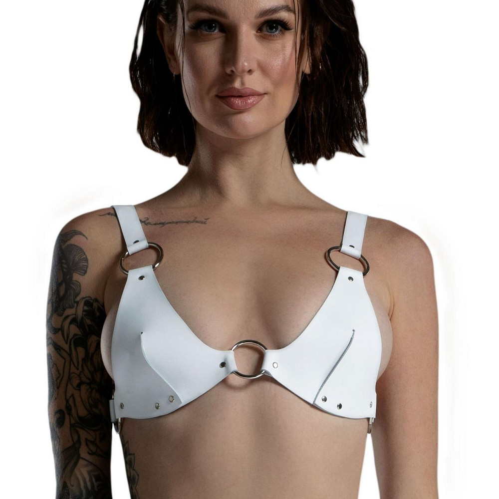 Ліф з натуральної шкіри Feral Feelings - Bikini Top White Sex Aura Київ - фото 2