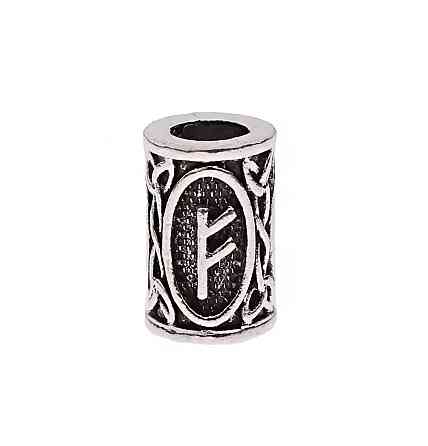 Намистина руна Феху металева для браслетів, шарм руна Феху для прикрас Київ