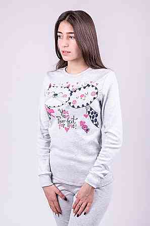 Домашний женский комплект (пижама), серый меланж Украина топ Крохатушка одяг 48/50 Киев