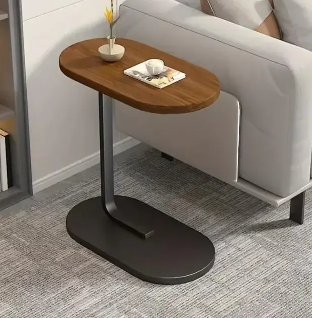 Прикроватный столик Stenson с деревянной столешницей и металлическим основанием 28×45×60 см Коломия - фото 1