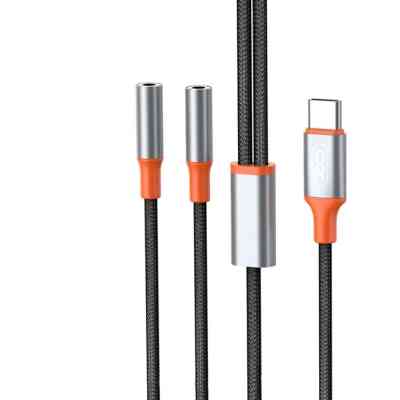 Переходник USB-C to 2x3.5mm F 1.0m NB-R269B black XO (NB-R269B.black) Винница