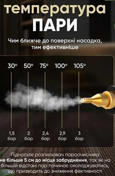Пароочиститель ручной 2500 Вт 1200 мл с насадками, парогенератор 220В. Харьков - изображение 3