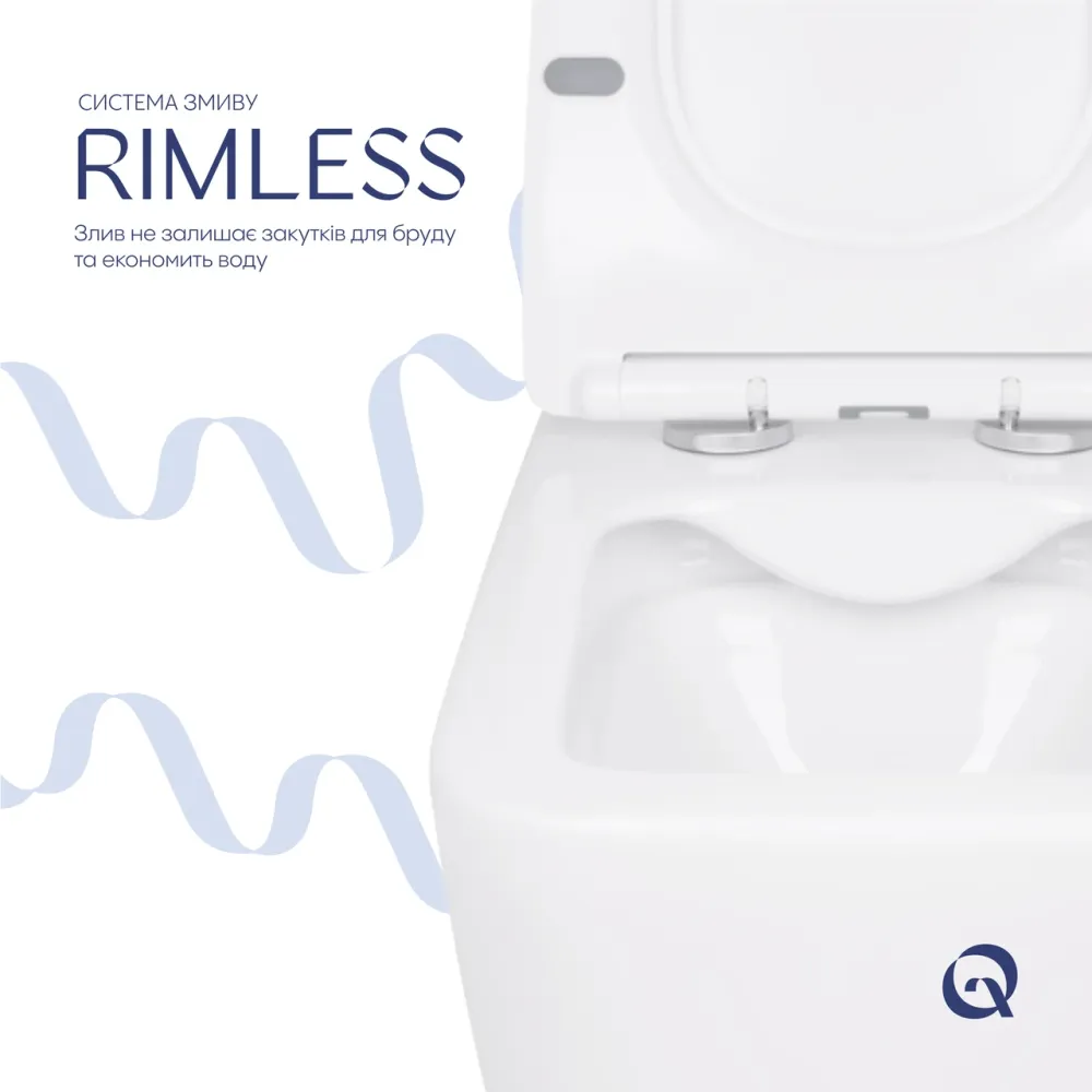 Унітаз підвісний Qtap Crow Rimless безобідковий із сидінням Soft-close QT05335170W Київ - фото 15