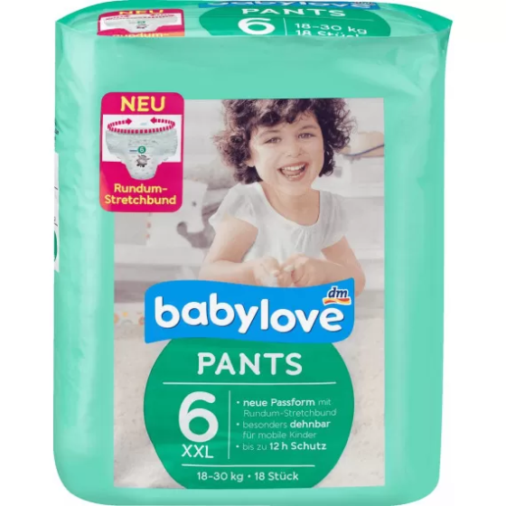 Преміум підгузники трусики babylove 6, XXL 18-30kg, 18 St (Німеччина) babylove Pants xxl, 18-30 kg,  Львів