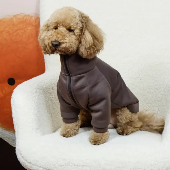 Толстовка для собак на блискавці Dogs Bomba тринитка з начосом вишивка Кураж шоколад 4 Одеса