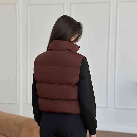 Жилетка коричнева женская укороченная Коричневый 42/44 Харьков