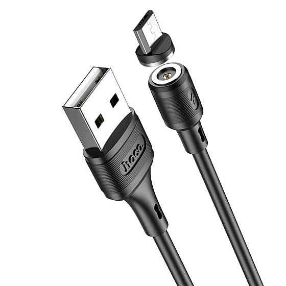 Кабель HOCO X52 USB to Micro 2.4A, 1m, PVC, PVC connectors, magnetic, Black Київ