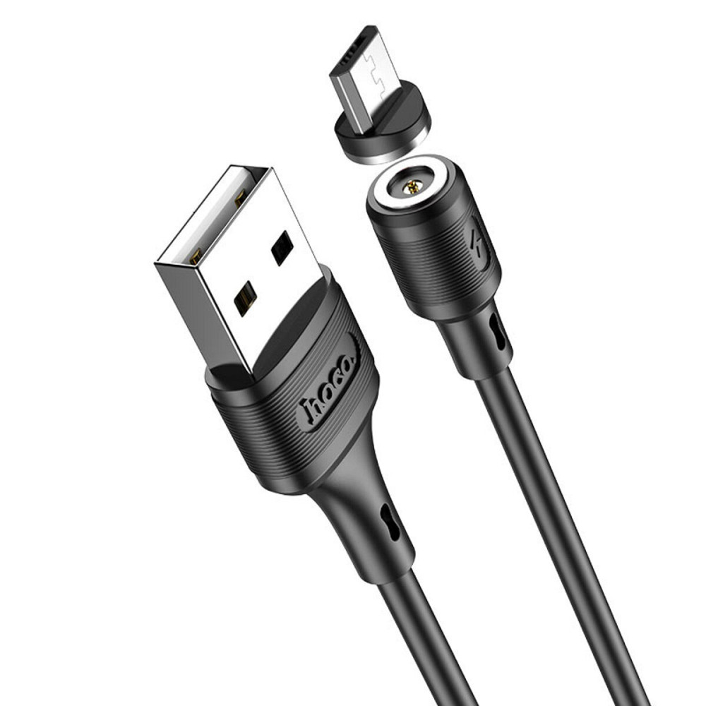 Кабель HOCO X52 USB to Micro 2.4A, 1m, PVC, PVC connectors, magnetic, Black Київ - фото 3