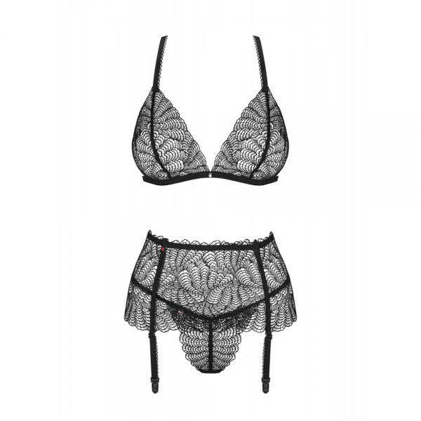 Комплект Obsessive Chiccanta 3 pcs set black L / XL Sex Aura Київ - фото 4