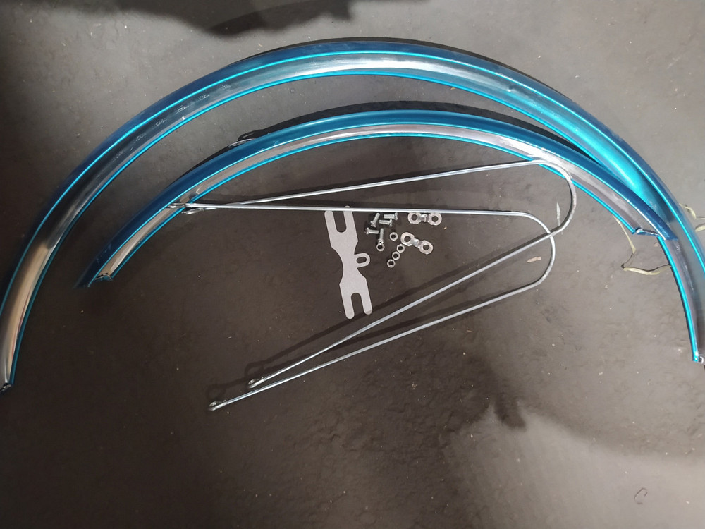 Крила велосипедні (залізні, хром, комплект перед+зад) (обід 26) Мукачево - фото 1
