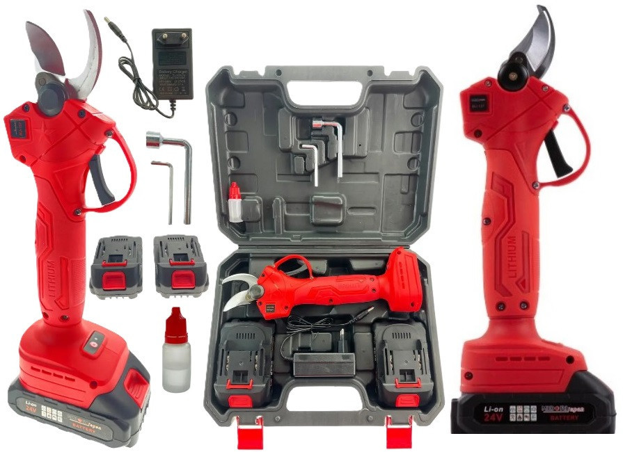 Електросекатор MIDORI JAPAN BX-9001 з 2 акумуляторами 24В, 2000 мАг, різання до 30 мм Одеса - фото 10