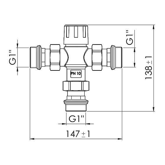 Змішувач термостатичний Thermo Alliance Forte 1" SF010W25 Київ