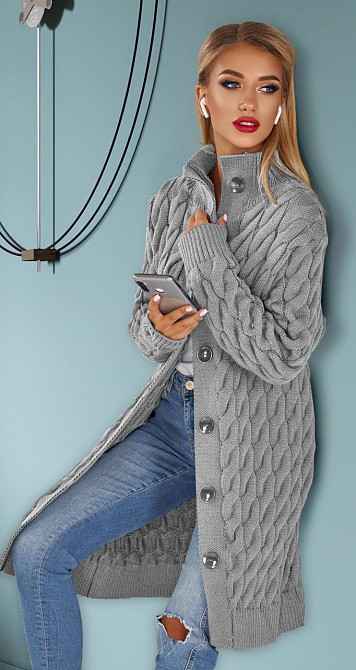 Теплий в'язаний кардиган Київ - фото 4