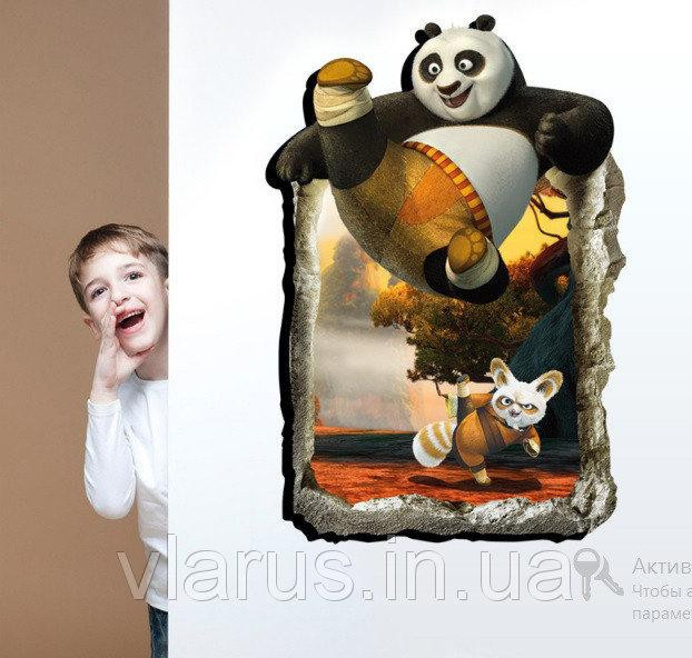 Самоклеющаяся 3D наклейка на стену Кунг-фу Панда Киев - изображение 4