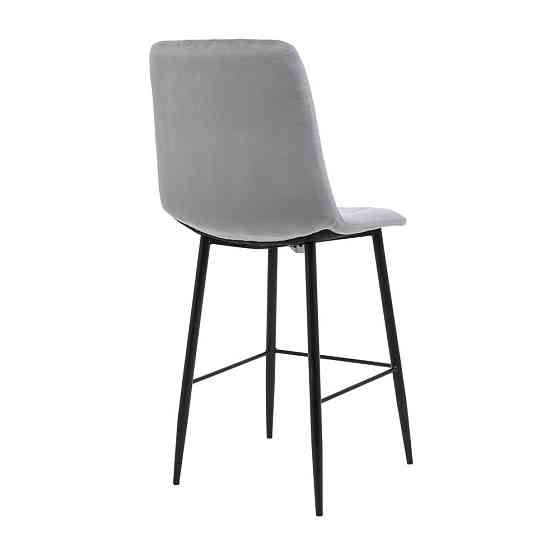 Стілець крісло барний м'який FuryDesign Malcolm 57 високі ніжки Сірий Київ