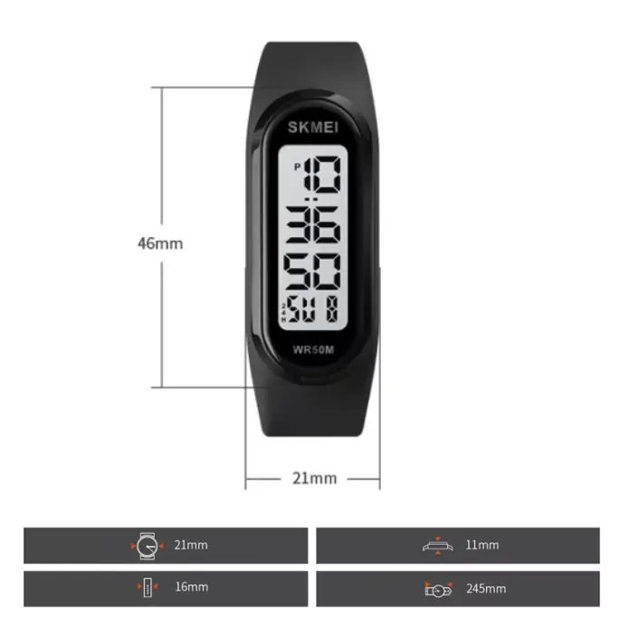 Наручний годинник браслет Skmei 1666 (Чорний з білим циферблатом) Київ - фото 9