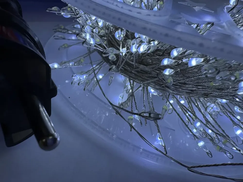 Гірлянда Мішура срібний провід 220В пульт ДК 8 режимів 30м 900LED (білий) S-LINE-30M900-W-1 Одеса - фото 7