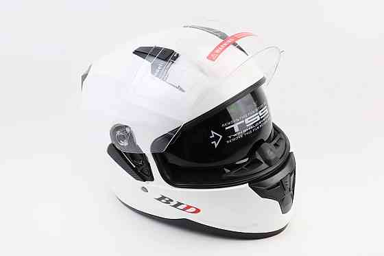 Шолом інтеграл, закритий (сертифікація DOT)+відкидні окуляри BLD-M67 М (57-58см), БІЛИЙ глянець Киев