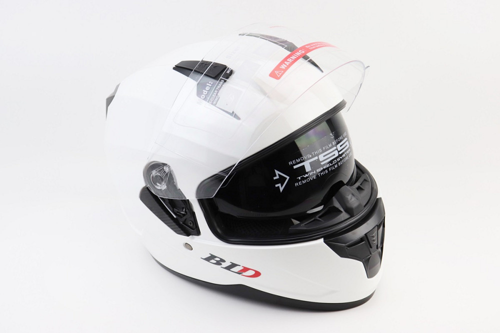 Шолом інтеграл, закритий (сертифікація DOT)+відкидні окуляри BLD-M67 М (57-58см), БІЛИЙ глянець Киев - изображение 2