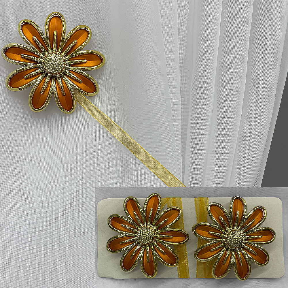Магніти для штор і гардин Грейс набір 2 шт Помаранчевий з золотистим (81-150) Київ - фото 1