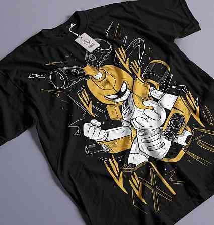 Футболка з аніме принтом Медаботс Волуме Медабот Відео оверсайз (S/M/L) Чорний AnimeJ0857 Дніпро