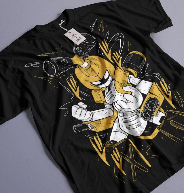 Футболка з аніме принтом Медаботс Волуме Медабот Відео оверсайз (S/M/L) Чорний AnimeJ0857 Дніпро - фото 2