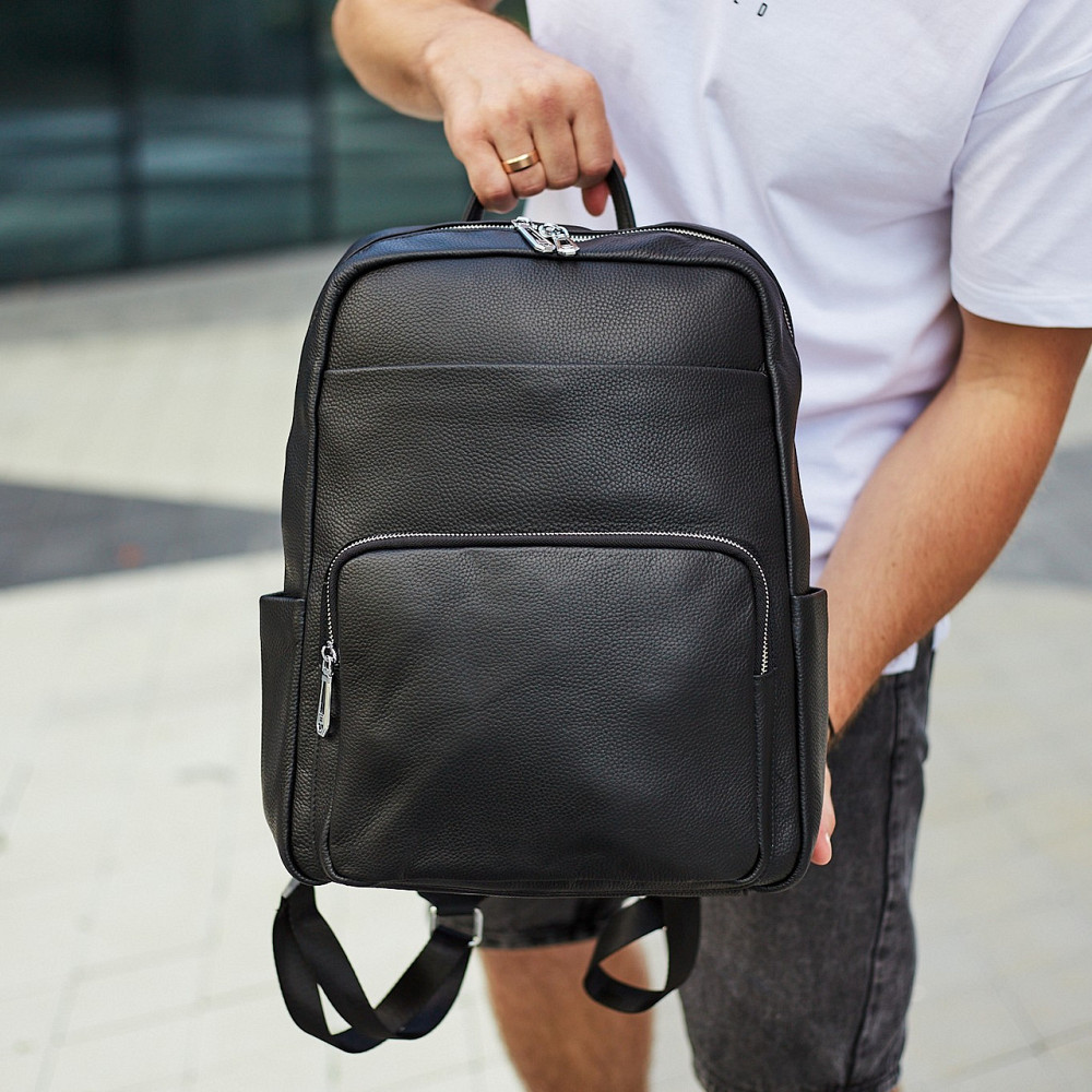 Чоловічий шкіряний рюкзак Tiding Bag 59331, чорний Киев - изображение 8