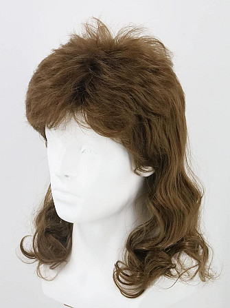Коричневый ретро парик mullet LeMarnia в стиле 70-х 80-х для мужчин, женщин, термостойкий 30 см, для Киев - изображение 4