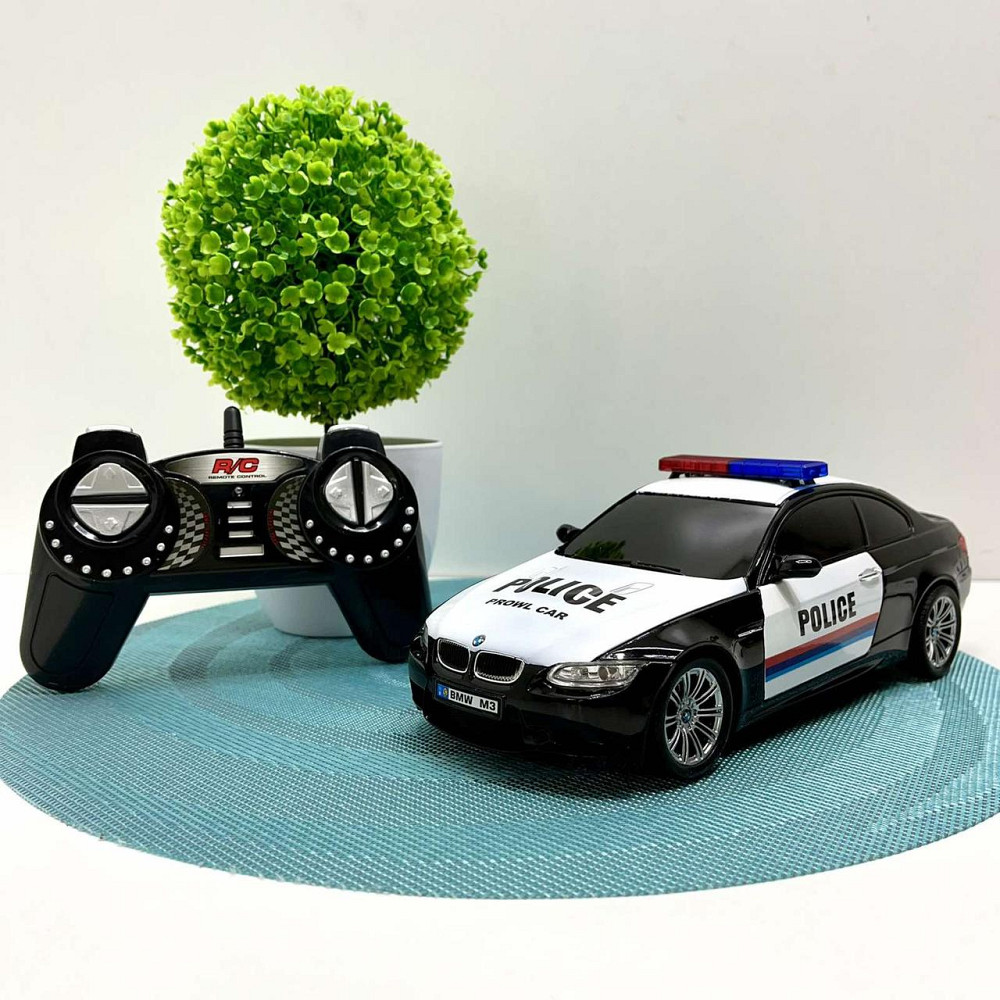 Машина на радіокеруванні Поліція пульт 2.4GHz підсвічування акумулятор 4.8V гумові колеса USB кабель Чорна (866-1803 PB) Чернігів - фото 1
