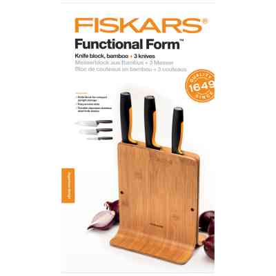 Набор ножей Fiskars Functional Form Bamboo 3 шт (1057553) Винница