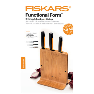 Набор ножей Fiskars Functional Form Bamboo 3 шт (1057553) Винница - изображение 3