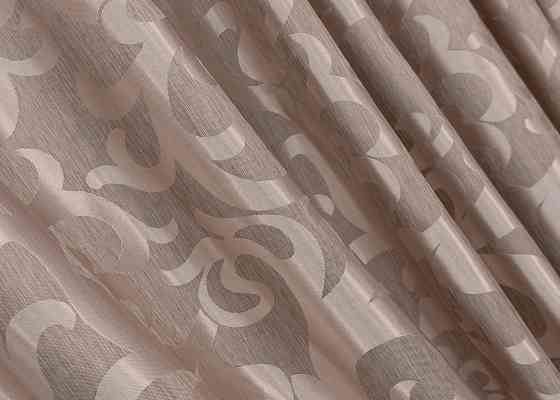 Комплект штор VR-Textil Жакард Вензель 200х270 2шт і Тюль 500х270 090ш-1147т Пудровий з білим 71-096/6 Київ