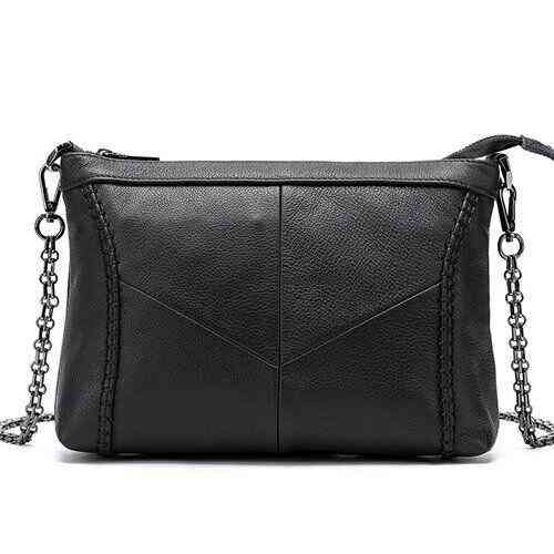 Сумка женская кожаная на одно отделение Vintage 20051 Черная Киев