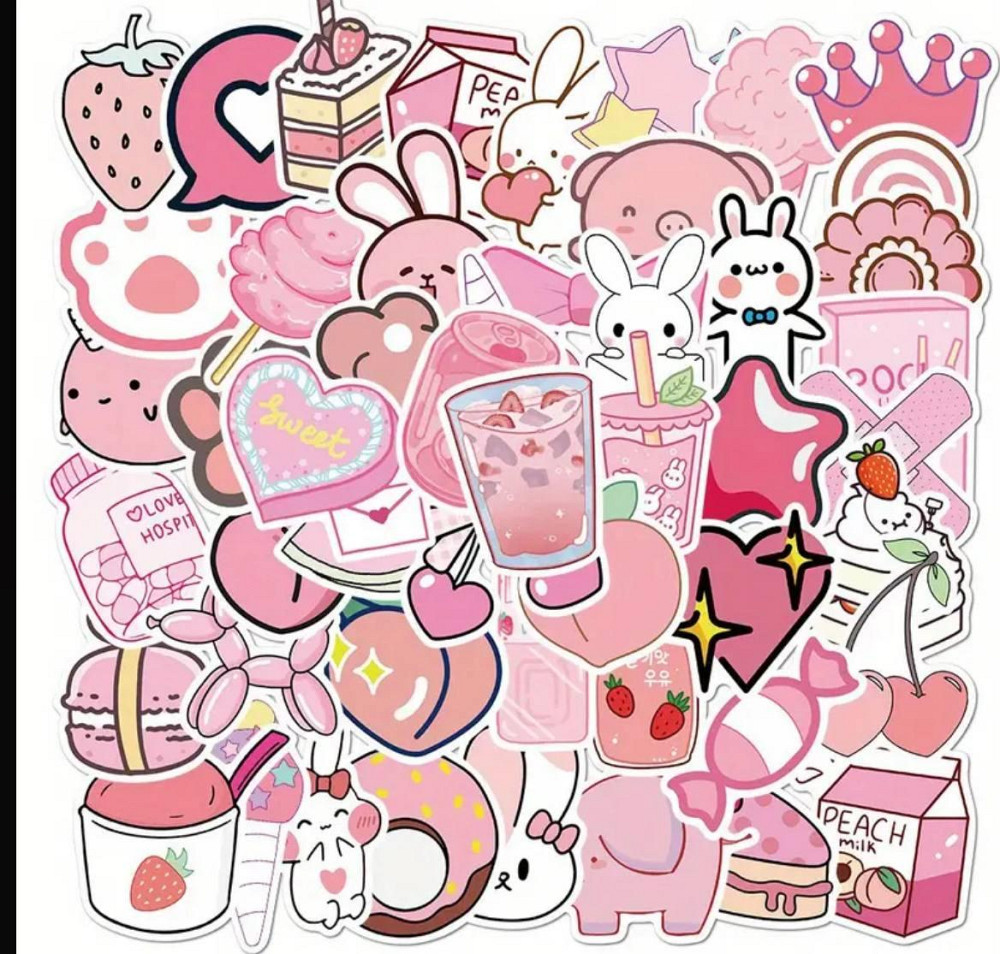 Набор кавайных стикеров розовые милые наклейки, 50 шт Киев - изображение 3
