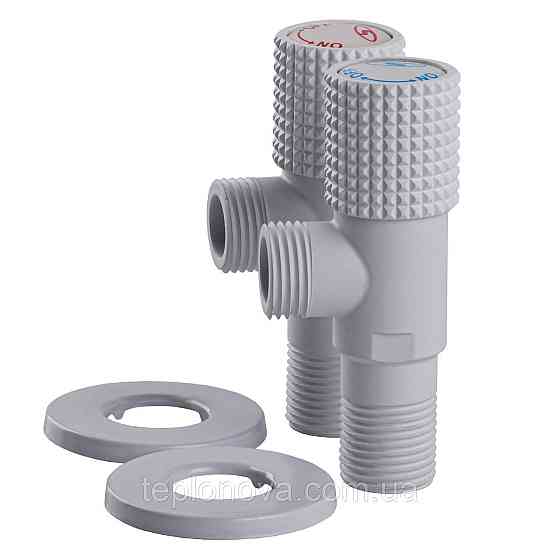 !!Набір кранів кутових кераміка SOLOMON EXCLUSIVE 1/2″X1/2″ 9889 WW  (White/White) (комплект2шт.) Черновцы