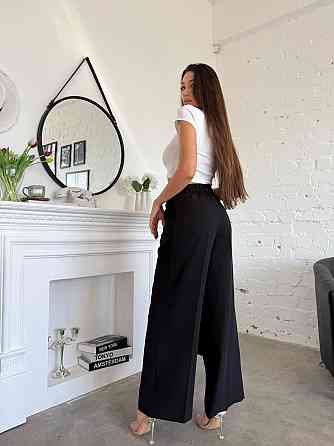 Жіночий стильний діловий костюм ( піджак + штани) креп-костюмка Чорний, 50/52 Одеса