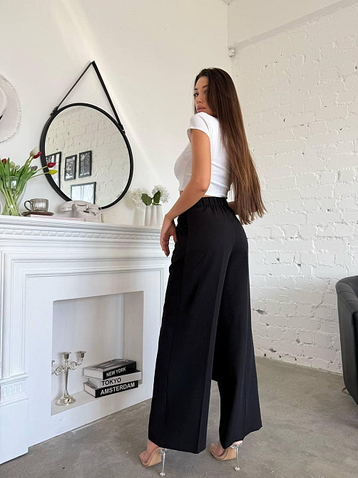 Жіночий стильний діловий костюм ( піджак + штани) креп-костюмка Чорний, 50/52 Одеса - фото 4