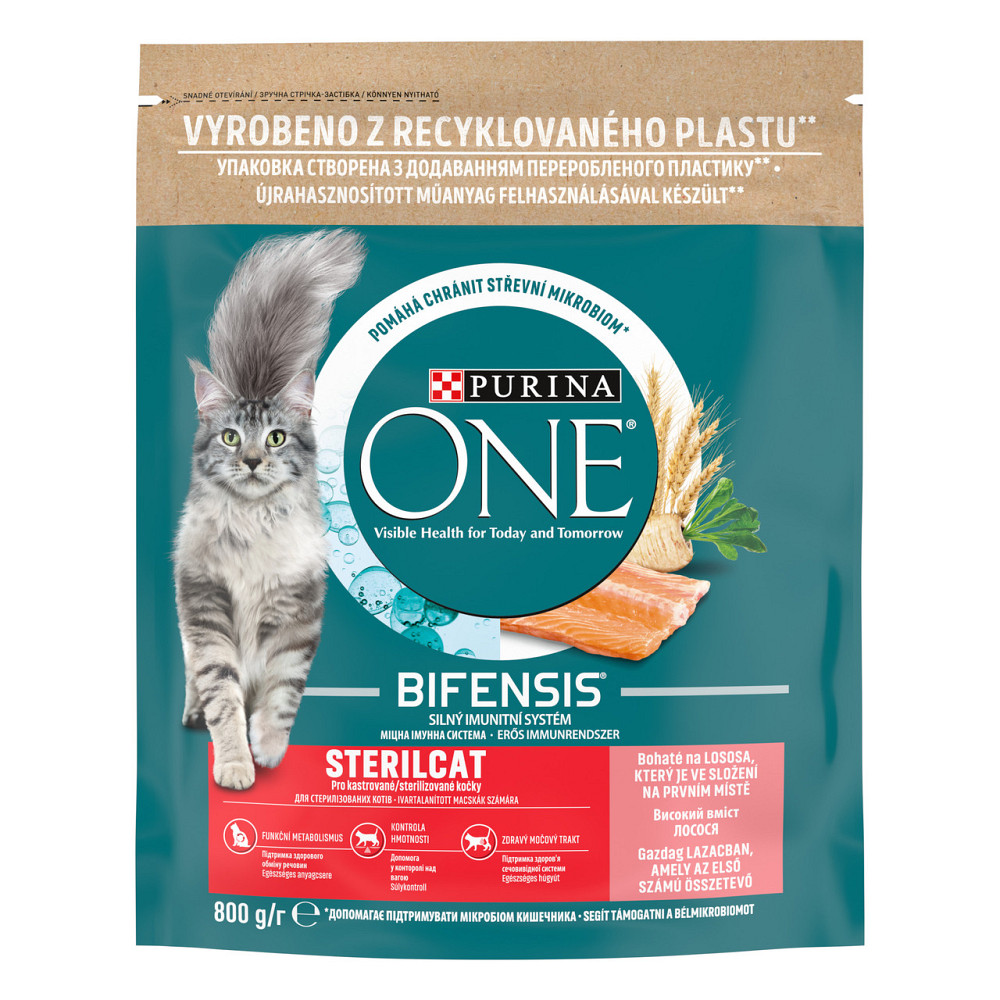 Сухий корм PURINA ONE Sterilcat для дорослих стерилізованих котів, комплекс Bifensis, з лососем, 800 г Київ - фото 1