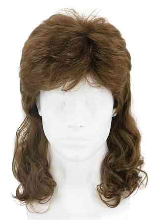 Коричнева ретро перука mullet LeMarnia у стилі 70-х 80-х для чоловіків і жінок, термостійка, 30 см,  Київ