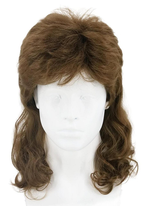 Коричневый ретро парик mullet LeMarnia в стиле 70-х 80-х для мужчин, женщин, термостойкий 30 см, для Хэллоуина Киев - изображение 1