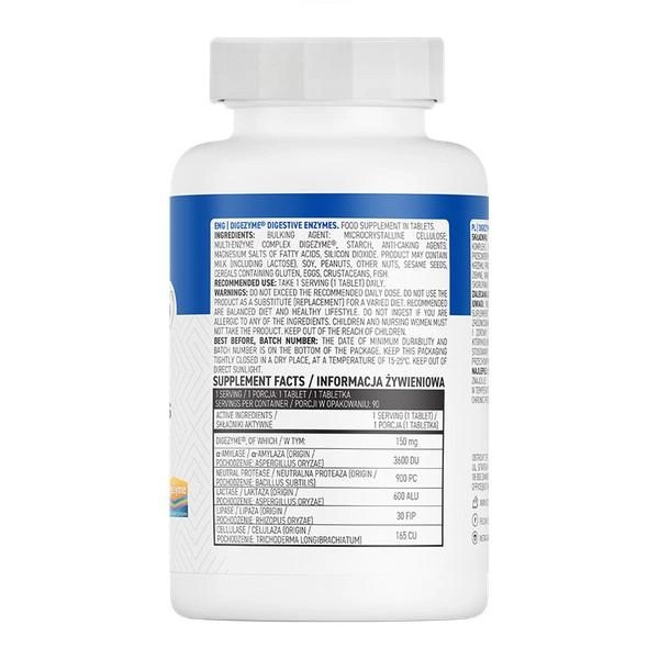 Пищеварительные ферменты OstroVit Digezyme Digestive Enzymes 90 tabs Луцк - изображение 2