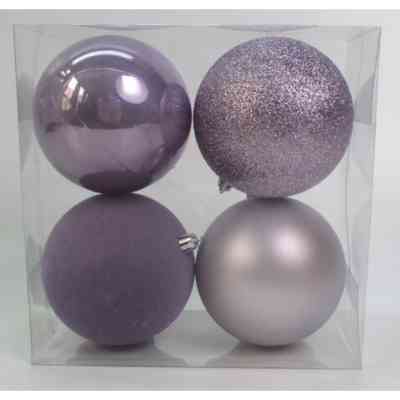 Ялинкова іграшка Novogod`ko 4 шт бузковий 10 см (974426) Вінниця