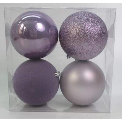 Ялинкова іграшка Novogod`ko 4 шт бузковий 10 см (974426) Вінниця - фото 1