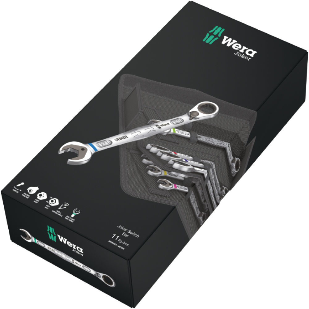 Набір ключів комбінованих Wera з тріскачкою 8-19мм 11шт, в сумці, Joker Switch 6001 05020091001 Одеса - фото 3