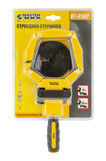 Струбцина столярна стрічкова MASTERTOOL 25 мм×4 м двокомонентна ручка 07-0501 Коломыя - изображение 4
