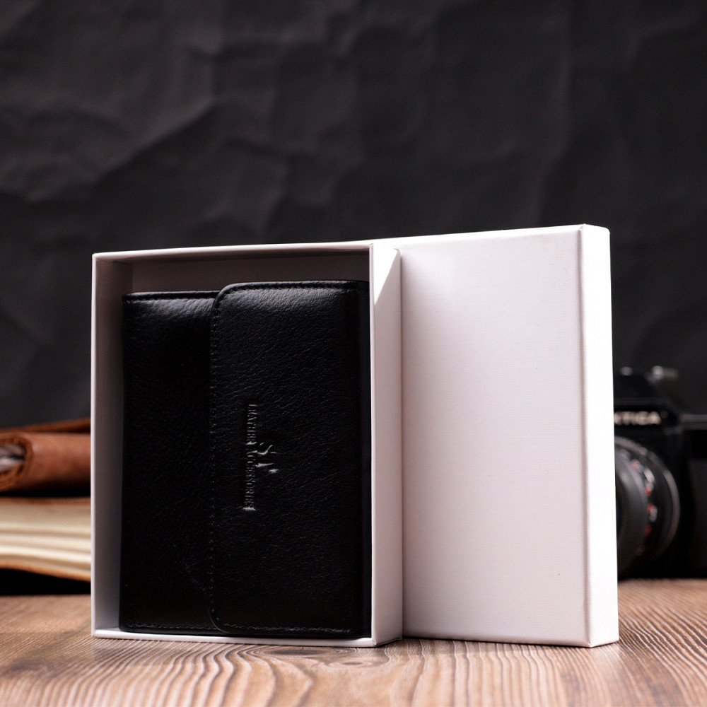 Женский симпатичный кошелек с монетницей из натуральной кожи Черный (ST Leather) Киев - изображение 4