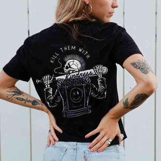 Футболка женская с принтом  42 Черная 2664083242 Днепр